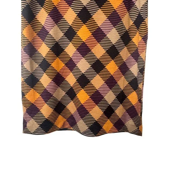 NWT Grace Elements Medium Multicolor Gold Plum Black Camel Geometric Tight Skirt - Picture 6 of 13